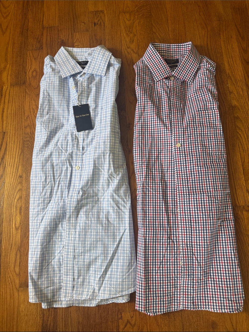 Men's Light Blue Plaid Casual Button-Down Shirt - Unbranded